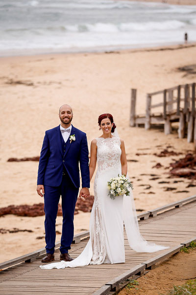 Bride and Groom on beach