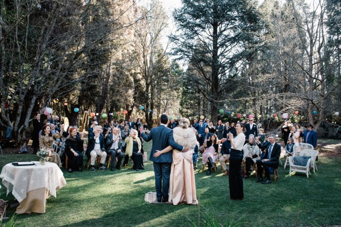 Wedding ceremony in garden in Blue Mountains