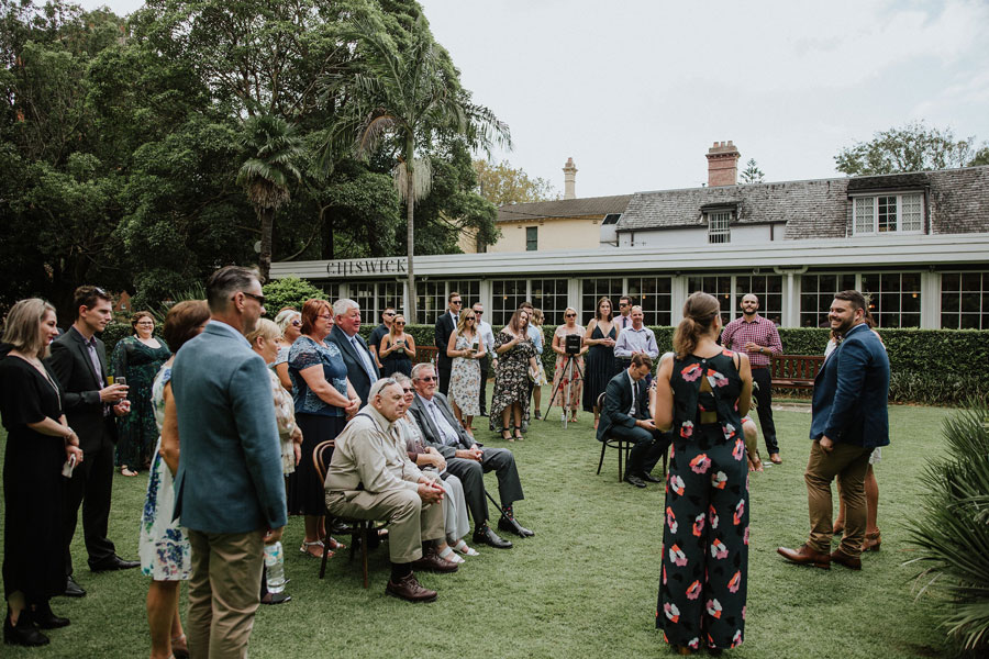 Wedding ceremony at Chiswick Gardens Woollahra