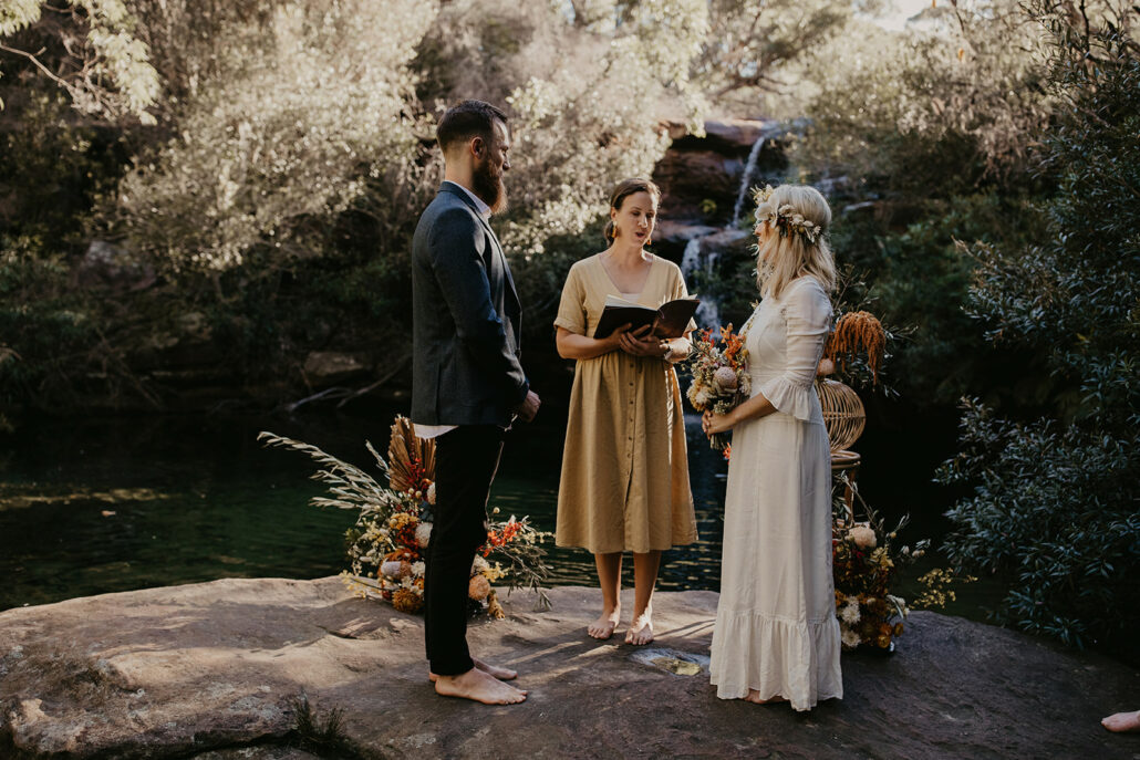Couple eloping in Royal National Park Sydney